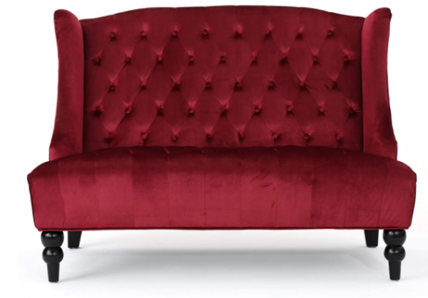 Velvet Wingback Sofa